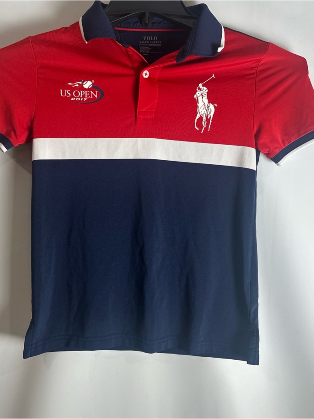 Polo by Ralph Lauren Boys Red Navy White US Open Polo Shirt